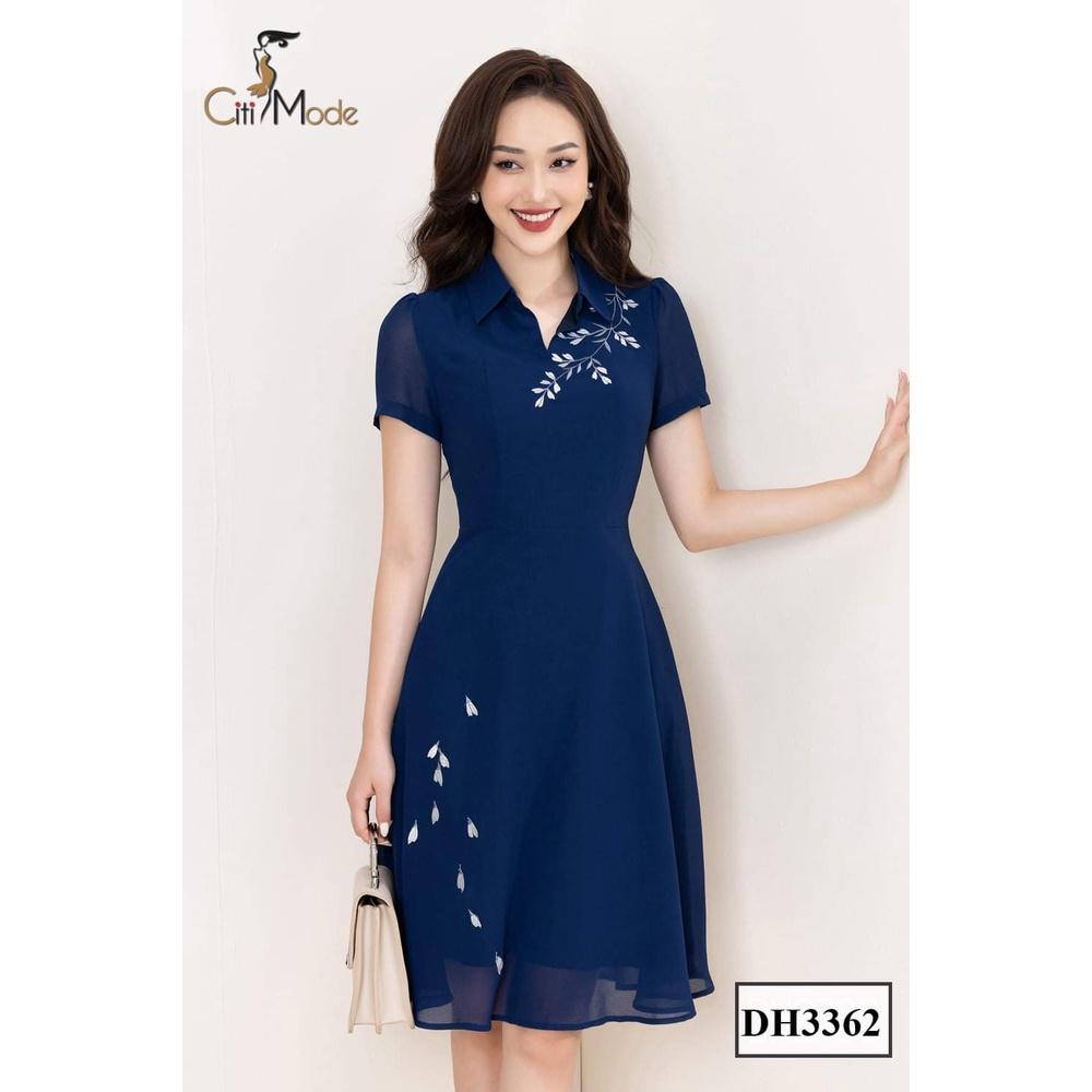 Đầm xòe màu xanh-duoc-ban-tai-MINI SHOP