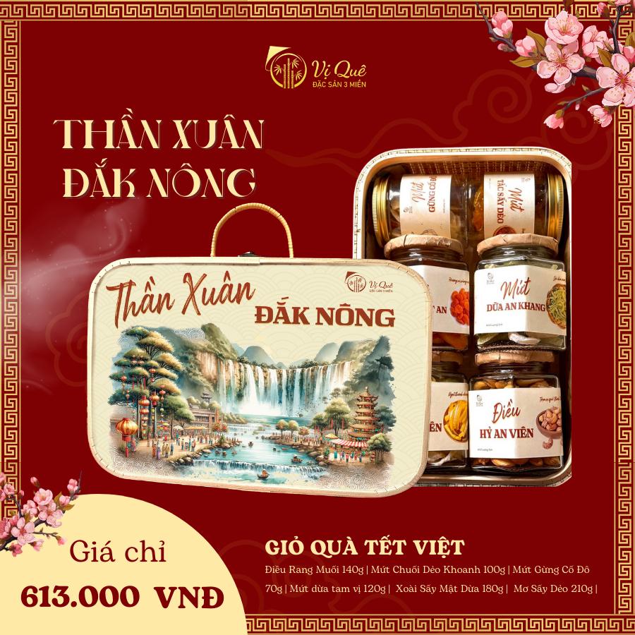 Giỏ quà tết 2024 Vị Quê - Quà tặng tết -THẦN XUÂN ĐẮK NÔNG | Giỏ quà tết 63 tỉnh thành giỏ tre đựng quà tết-duoc-ban-tai-Vị Quê - Quà Tặng Đặc Sản