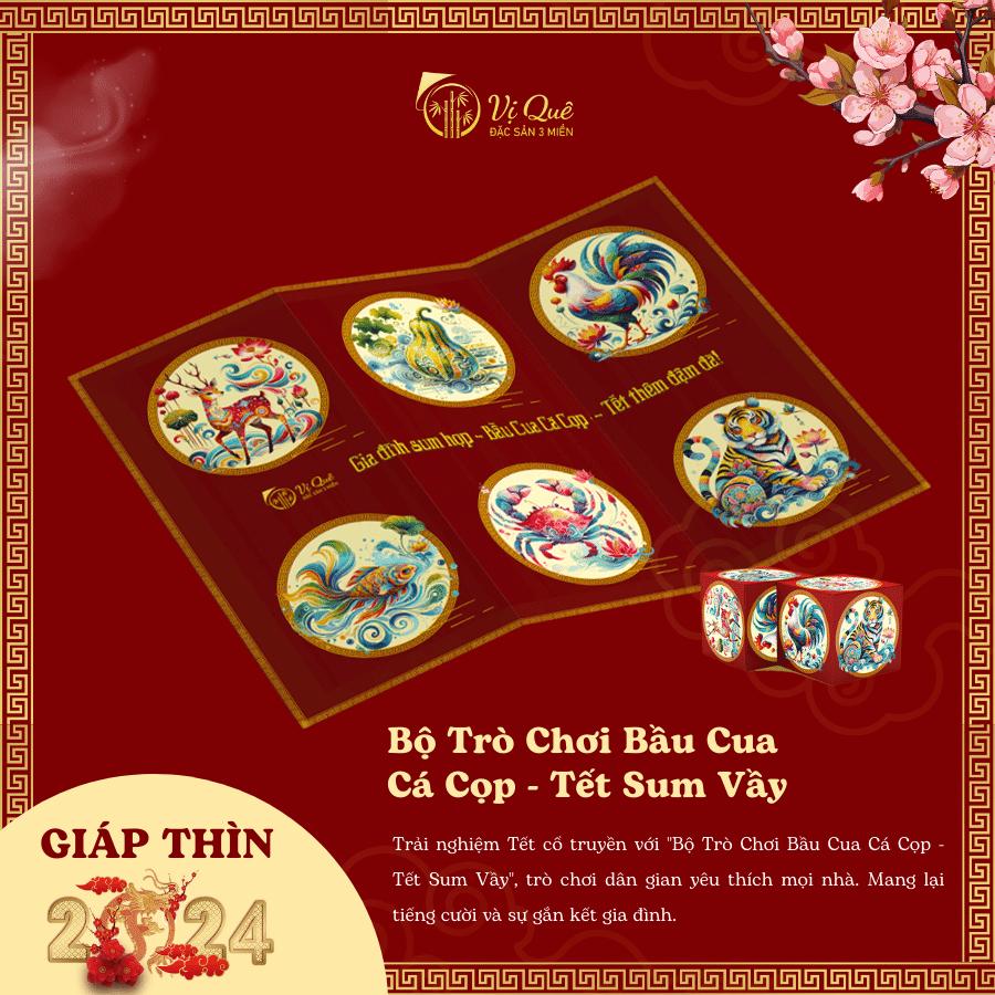 Bộ Trò Chơi Bầu Cua Cá Cọp - Tết 2024 Sum Vầy-duoc-ban-tai-Vị Quê - Quà Tặng Đặc Sản