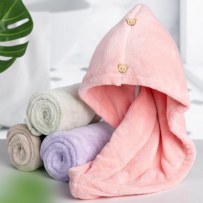 Khăn trùm đầu quấn tóc hút ẩm, khăn quấn đầu tóc khi ướt tiện ích-duoc-ban-tai-Quỳnh vy