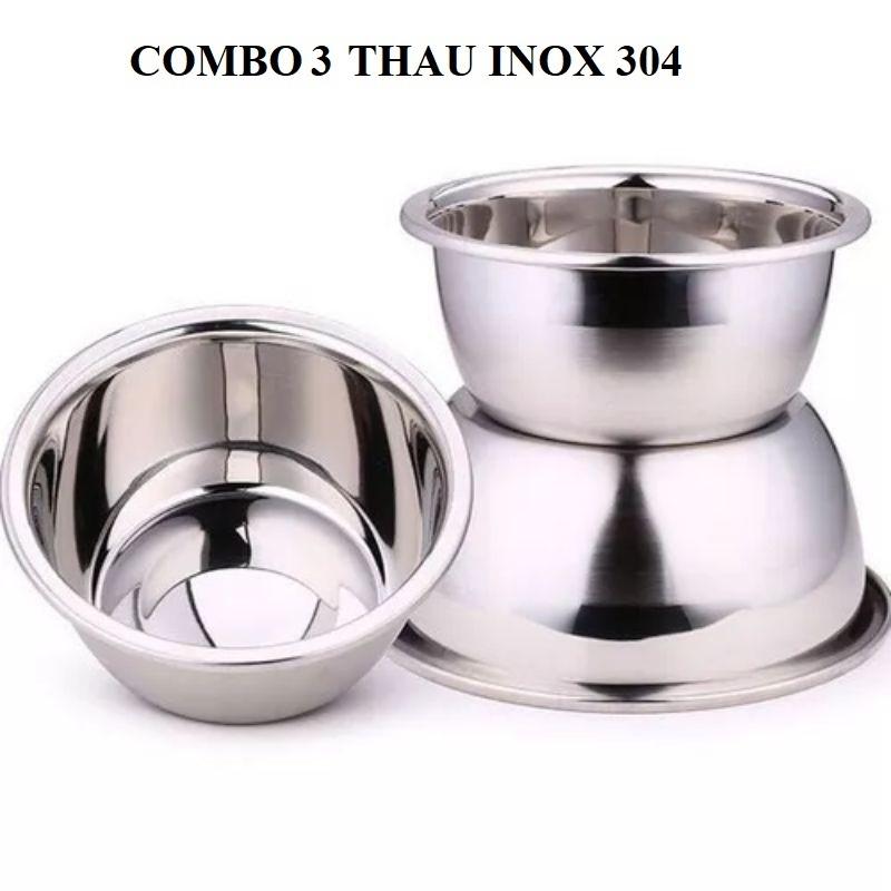 bộ 3 Cái Thau Tròn Inox Size Khác Nhau Loại Dày Đẹp, Rửa Rau Củ Qủa, Đựng Thực Phẩm Đa Năng tiện ích-duoc-ban-tai-Quỳnh vy