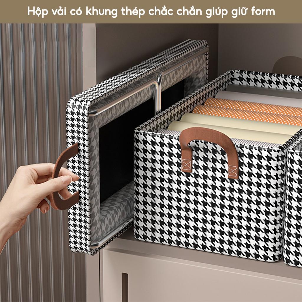 Hộp Đựng Quần Áo Khung Thép Kẻ caro-duoc-ban-tai-Quỳnh vy