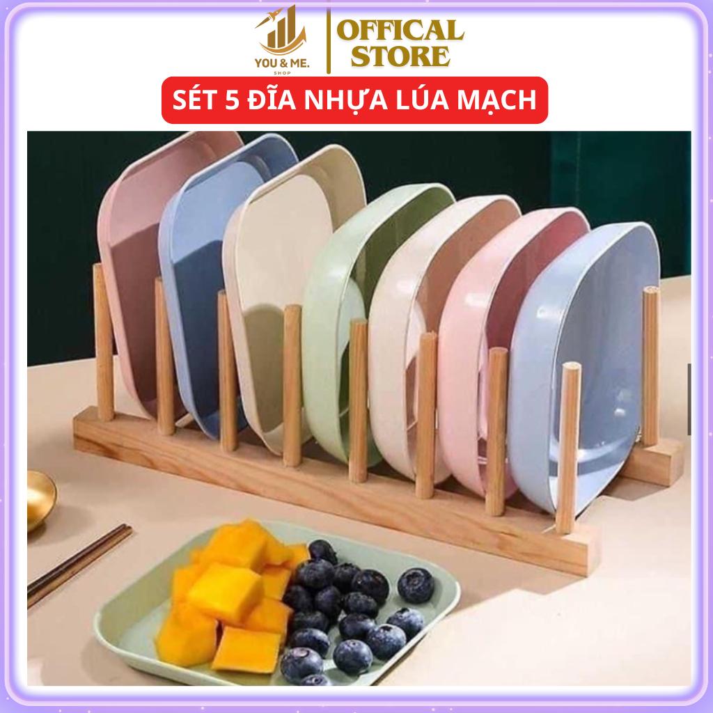 Combo 5 đĩa lua mạch nhiều màu, đĩa đựng thức ăn tiện ích-duoc-ban-tai-Quỳnh vy