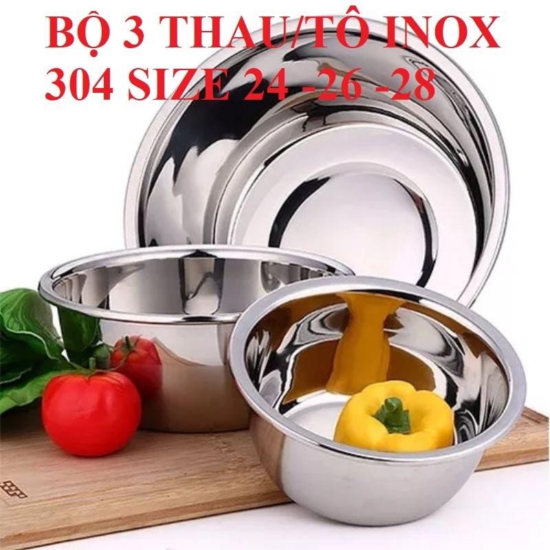 bộ 3 Cái Thau Tròn Inox Size Khác Nhau Loại Dày Đẹp, Rửa Rau Củ Qủa, Đựng Thực Phẩm Đa Năng tiện ích-duoc-ban-tai-Quỳnh vy