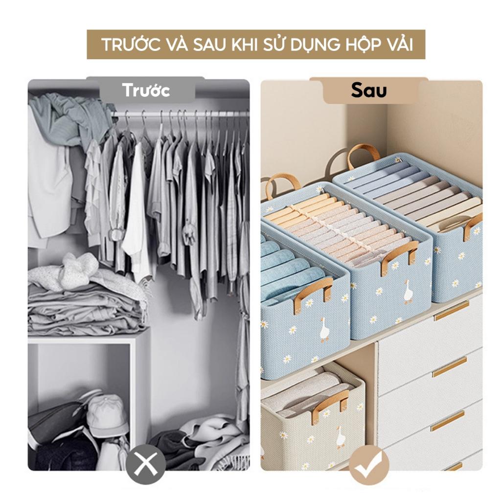 Hộp Đựng Quần Áo Khung Thép Kẻ caro-duoc-ban-tai-Quỳnh vy
