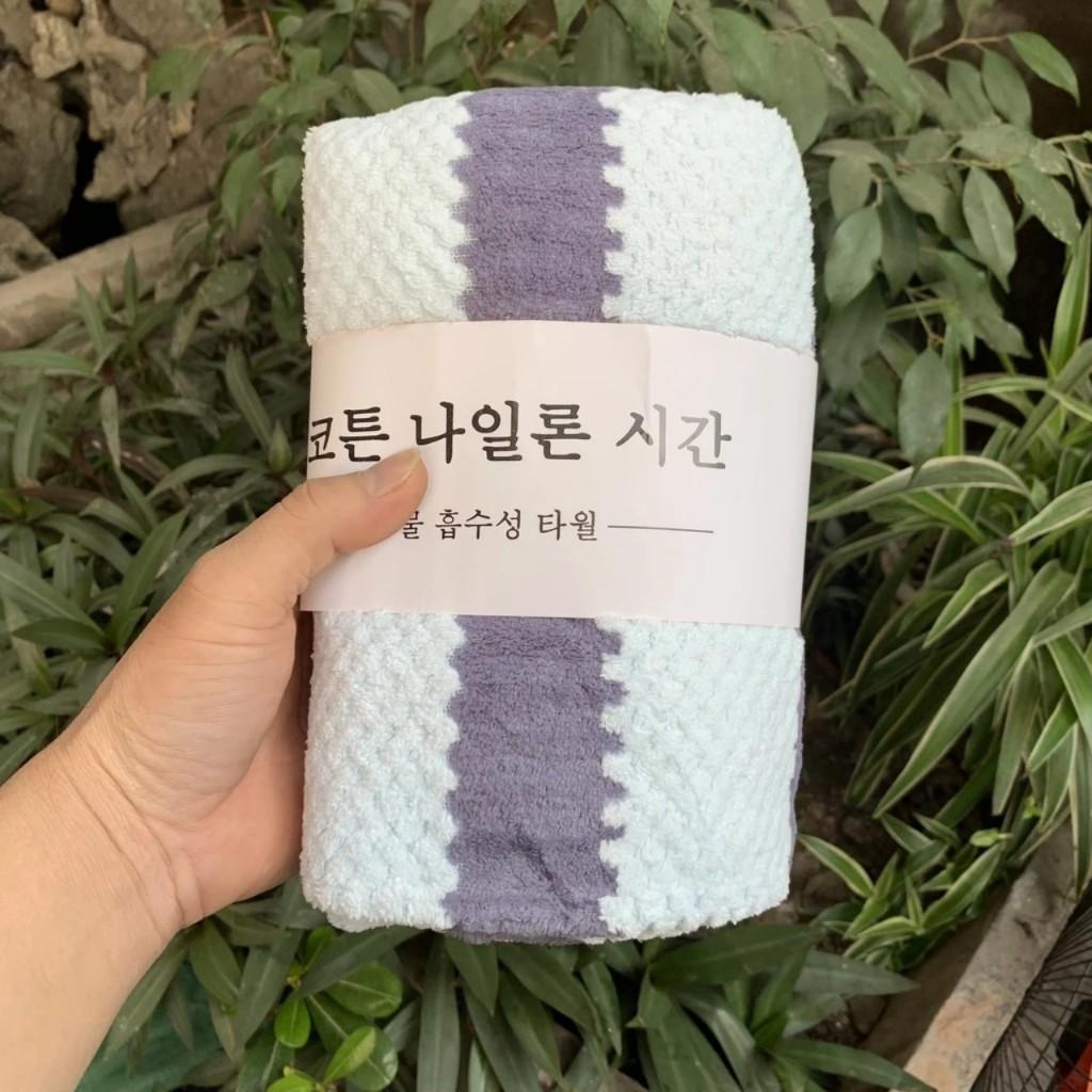 Khăn Tắm Hàn Quốc Khổ 70x140cm- Khăn Tắm kẻ sọc Siêu Mềm Mại Thấm Hút-duoc-ban-tai-Quỳnh vy