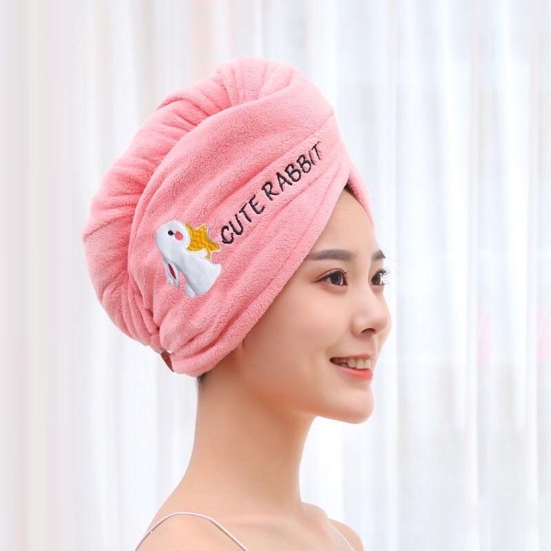 Khăn trùm đầu quấn tóc hút ẩm, khăn quấn đầu tóc khi ướt tiện ích-duoc-ban-tai-Quỳnh vy