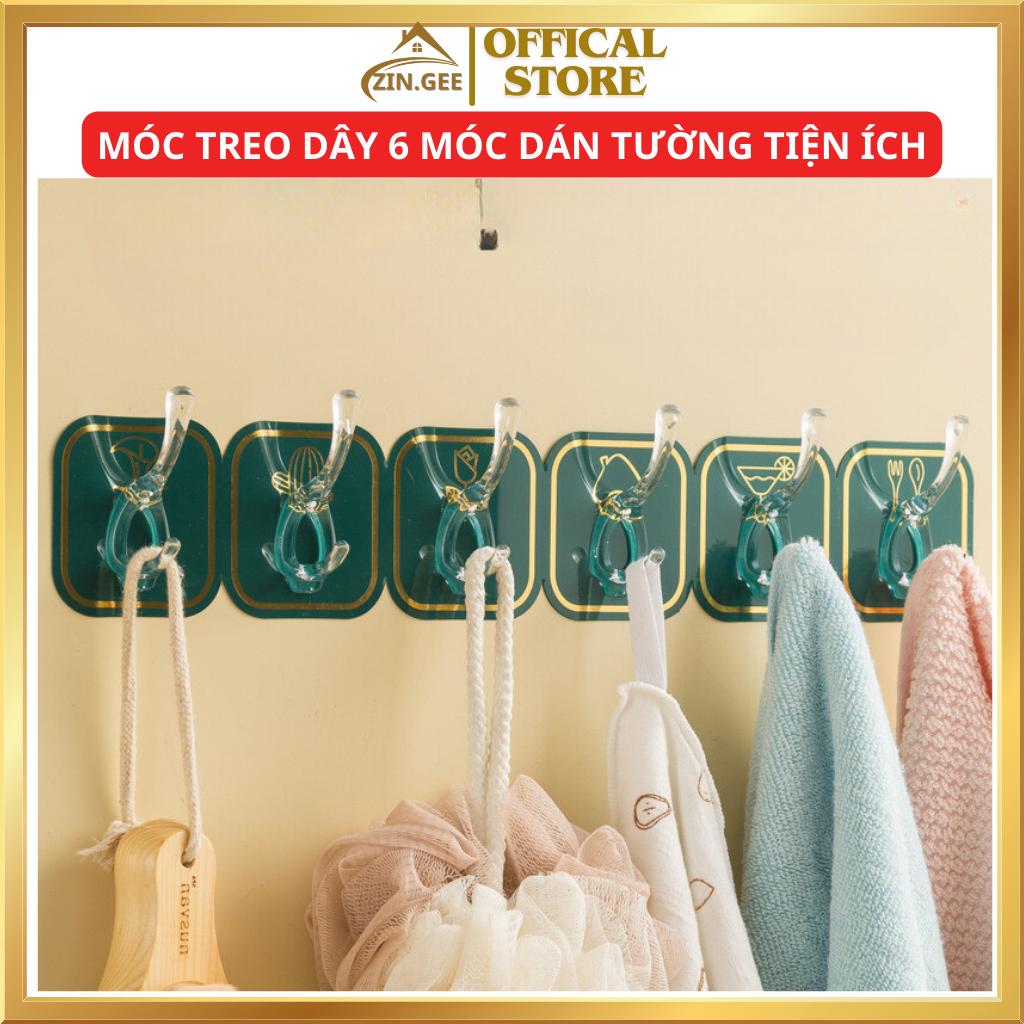 Thanh treo 6 Móc Dán Tường Chịu Lực Siêu Dính - móc treo dạng màu Có Thể Tách Rời Móc Treo chìa khoá, quần áo-duoc-ban-tai-Quỳnh vy