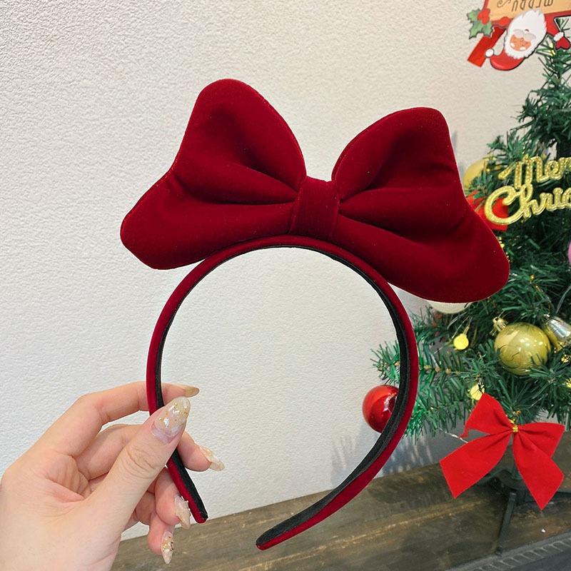 Bờm Cài Tóc Đính Nơ đỏ Phong Cách Hàn Quốc Dễ Thương Cho Bé Gái Dịp Giáng Sinh, Noel, Christmas, Năm mới, Tết, New Year-duoc-ban-tai-Quỳnh vy