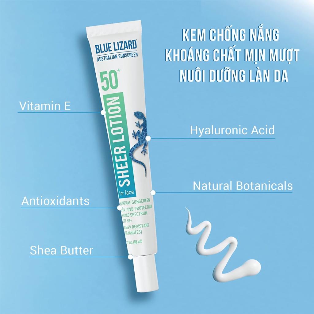 Kem chống nắng khoáng chất mịn mượt Blue Lizard | Sheer Mineral Sunscreen Lotion for Face SPF 50+-duoc-ban-tai-Offload Spa