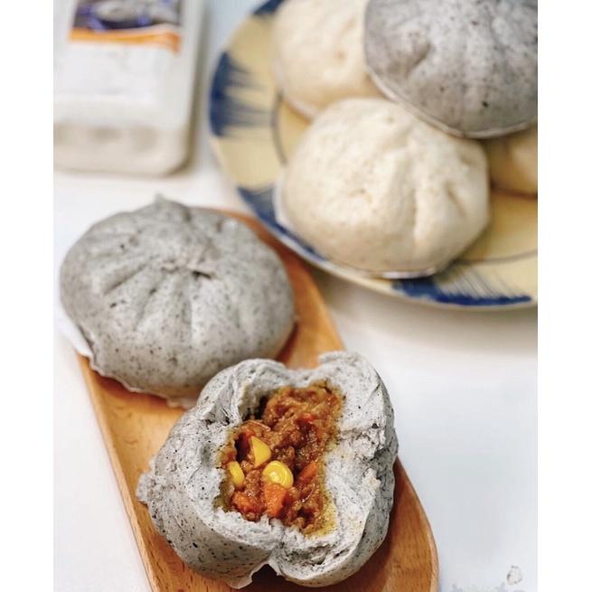 Bánh bao nguyên cám mè đen - hộp 4 cái-duoc-ban-tai-Hải Sản Phương Châu