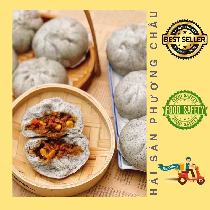 Bánh bao nguyên cám mè đen - hộp 4 cái-duoc-ban-tai-Hải Sản Phương Châu