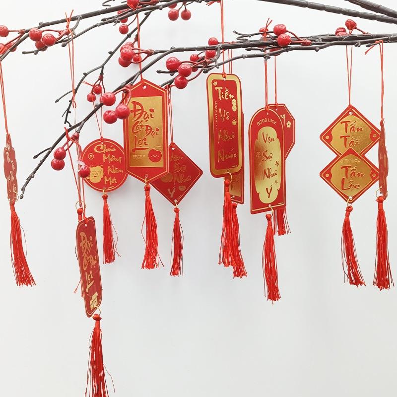 Set 6 Dây Liễn Trang Trí Tết Treo cành Đào, Mai 2025 KT 6*8cm Đa Sắc đem lại may mắn tài lộc-duoc-ban-tai-Quỳnh vy