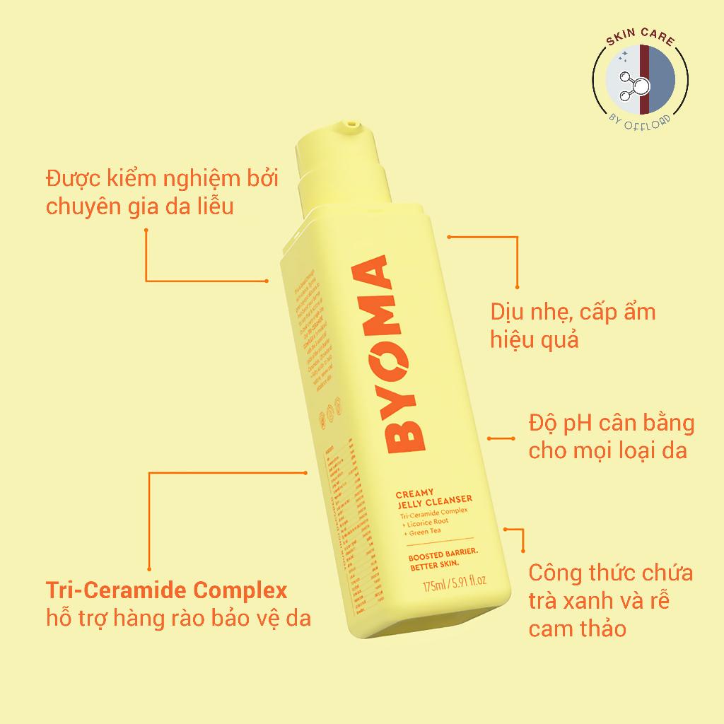 Gel rửa mặt dưỡng ẩm & làm sáng da Byoma | Creamy Jelly Cleanser 175ml với Tri-Ceramide Complex dành cho mọi loại da-duoc-ban-tai-Offload Spa