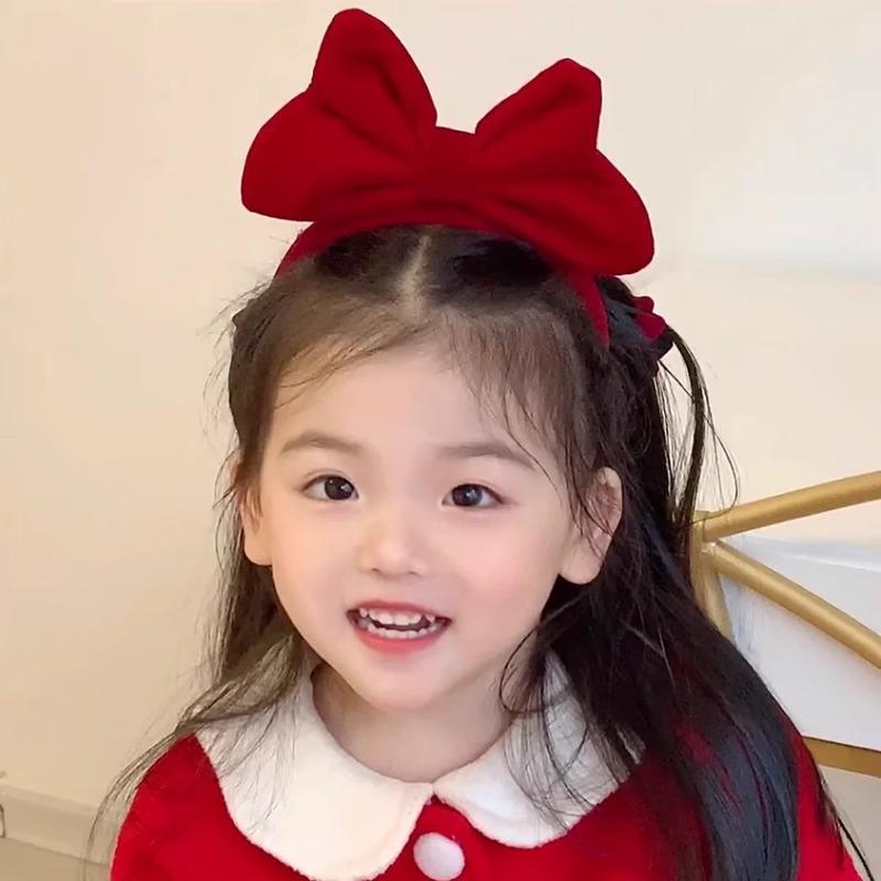 Bờm Cài Tóc Đính Nơ đỏ Phong Cách Hàn Quốc Dễ Thương Cho Bé Gái Dịp Giáng Sinh, Noel, Christmas, Năm mới, Tết, New Year-duoc-ban-tai-Quỳnh vy
