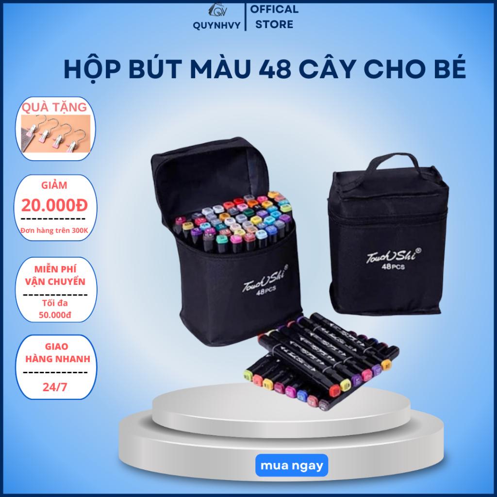 HỘP BÚT MÀU 48 CÂY CHO BÉ TẶNG KÈM TÚI-duoc-ban-tai-Quỳnh vy