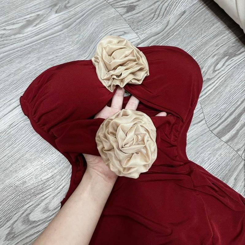 Đầm Dài Dự Tiệc Sang Chảnh  Váy body Cúp Ngực ,Cổ khoét sâu dáng dài sexy kết hoa Xẻ Tà  M1317-2-duoc-ban-tai-ANNA'S STORE CHUYÊN SỈ