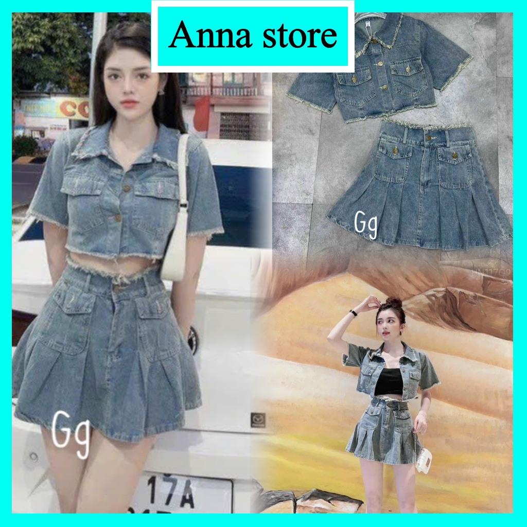 Set Bò Croptop 2 Kiểu, Set Đồ Nữ Áo Jean Croptop Kèm Chân Váy  Kiểu Hàn Quốc Tôn Dáng Sang Chảnh, Điệu Đà M735-1-duoc-ban-tai-ANNA'S STORE CHUYÊN SỈ