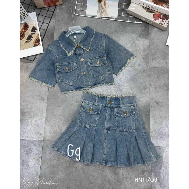 Set Bò Croptop 2 Kiểu, Set Đồ Nữ Áo Jean Croptop Kèm Chân Váy  Kiểu Hàn Quốc Tôn Dáng Sang Chảnh, Điệu Đà M735-1-duoc-ban-tai-ANNA'S STORE CHUYÊN SỈ