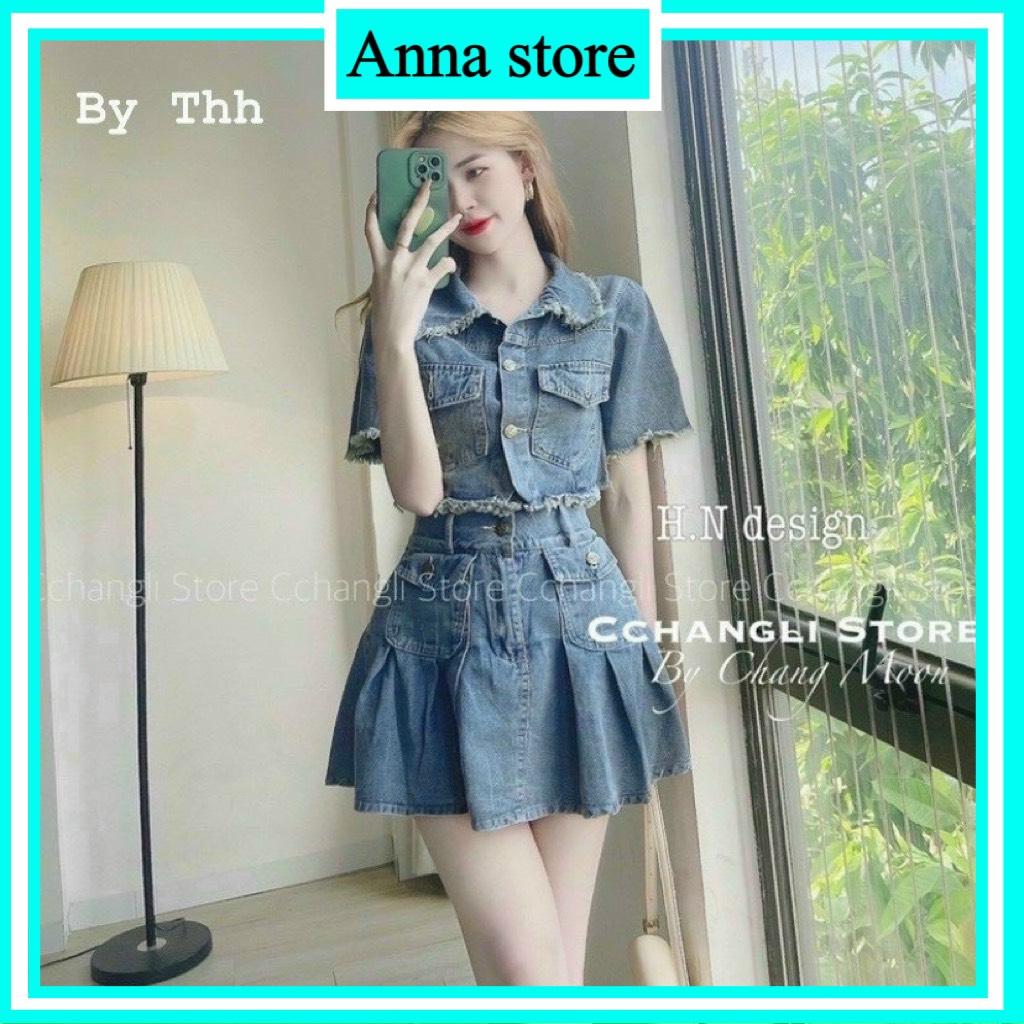 Set Bò Croptop 2 Kiểu, Set Đồ Nữ Áo Jean Croptop Kèm Chân Váy  Kiểu Hàn Quốc Tôn Dáng Sang Chảnh, Điệu Đà M735-1-duoc-ban-tai-ANNA'S STORE CHUYÊN SỈ