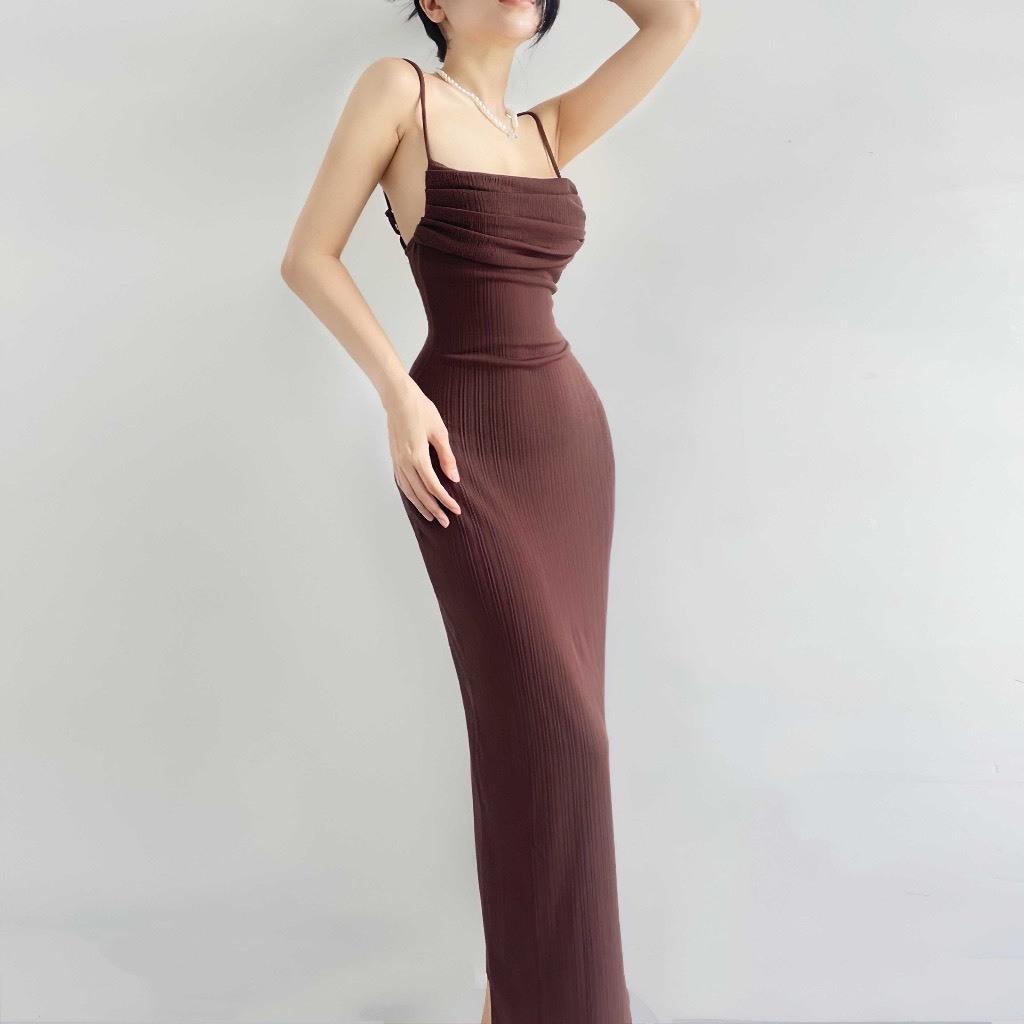 Đầm Váy Body Cổ Đổ Hở Lưng Sang Trọng Mặc Đi Du Lịch Đi Biển Đi Tiệc Sự Kiện Sang Chảnh (Hàng chuẩn ảnh ) M513N-duoc-ban-tai-ANNA'S STORE CHUYÊN SỈ