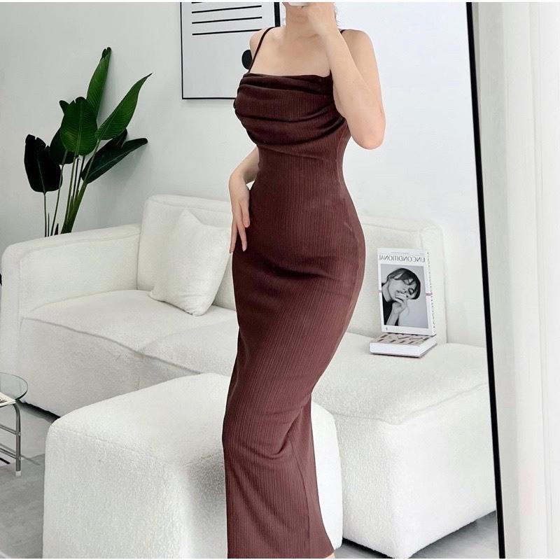 Đầm Váy Body Cổ Đổ Hở Lưng Sang Trọng Mặc Đi Du Lịch Đi Biển Đi Tiệc Sự Kiện Sang Chảnh (Hàng chuẩn ảnh ) M513N-duoc-ban-tai-ANNA'S STORE CHUYÊN SỈ