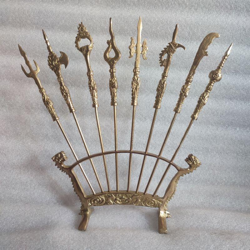 bộ bát bửu đúc bằng đồng, 3 cỡ 27cm,34cm,và 42cm-duoc-ban-tai-Làng Nghề Gò Đúc Đồng Đại Bái