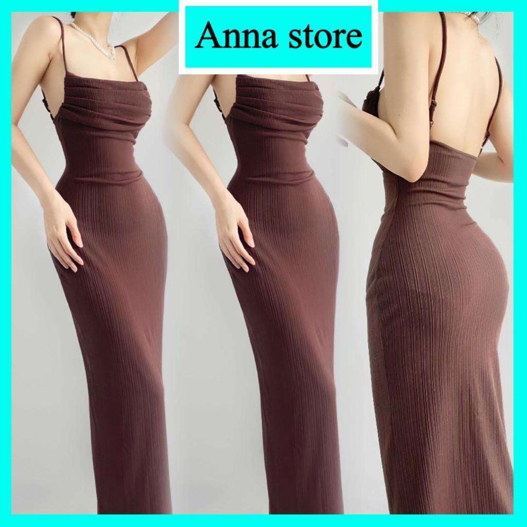 Đầm Váy Body Cổ Đổ Hở Lưng Sang Trọng Mặc Đi Du Lịch Đi Biển Đi Tiệc Sự Kiện Sang Chảnh (Hàng chuẩn ảnh ) M513N-duoc-ban-tai-ANNA'S STORE CHUYÊN SỈ