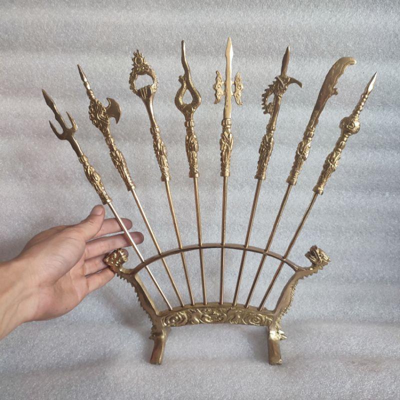 bộ bát bửu đúc bằng đồng, 3 cỡ 27cm,34cm,và 42cm-duoc-ban-tai-Làng Nghề Gò Đúc Đồng Đại Bái