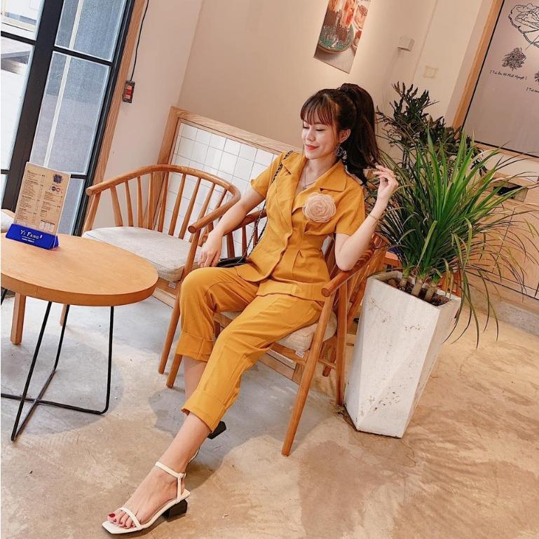 Set blazer nữ cộc tay, bộ vest nữ công sở, áo blazer kèm quần baggy phong cách thanh lịch M355s-duoc-ban-tai-ANNA'S STORE CHUYÊN SỈ