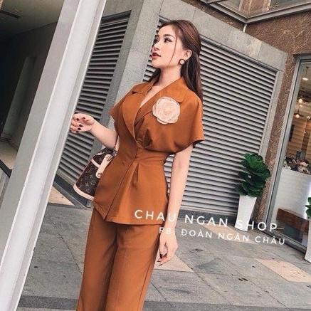 Set blazer nữ cộc tay, bộ vest nữ công sở, áo blazer kèm quần baggy phong cách thanh lịch M355s-duoc-ban-tai-ANNA'S STORE CHUYÊN SỈ