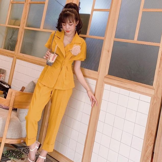 Set blazer nữ cộc tay, bộ vest nữ công sở, áo blazer kèm quần baggy phong cách thanh lịch M355s-duoc-ban-tai-ANNA'S STORE CHUYÊN SỈ