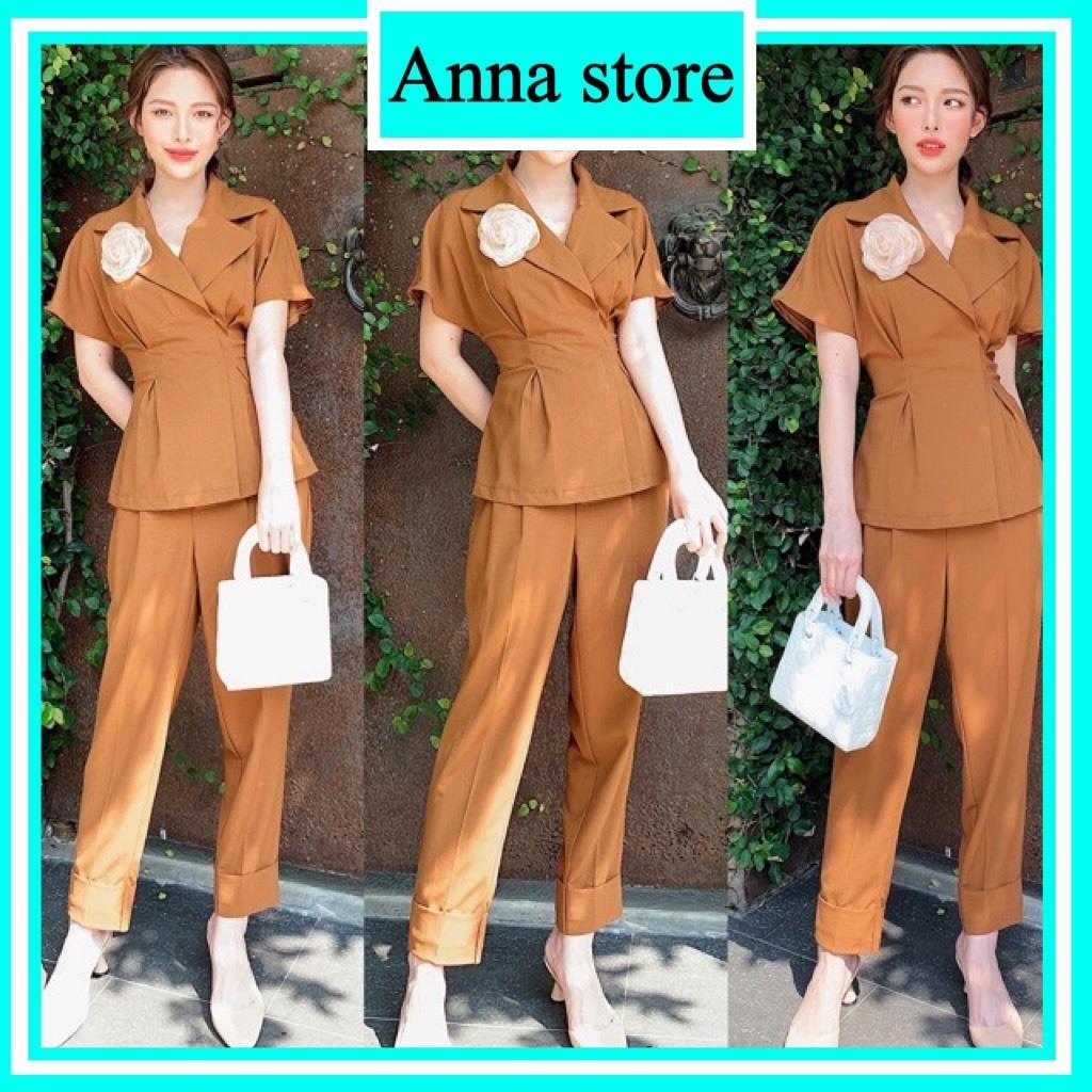 Set blazer nữ cộc tay, bộ vest nữ công sở, áo blazer kèm quần baggy phong cách thanh lịch M355s-duoc-ban-tai-ANNA'S STORE CHUYÊN SỈ