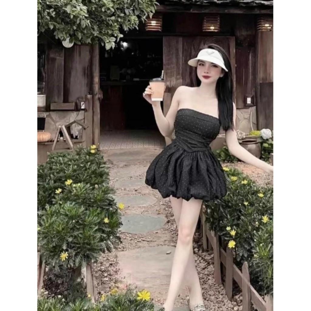 Set Váy Aó Quây Cup Ngực Đính Đá Bling Tiểu Thư Sang Chảnh(mút đệm dày dặn) M1536-duoc-ban-tai-ANNA'S STORE CHUYÊN SỈ