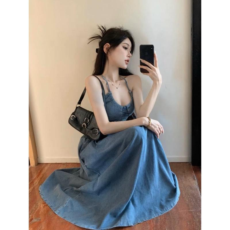 [ Kèm Quà Tặng Khi Mua] Váy Bò Rút Dây Cổ Yếm Sexy Mặc Đi Biển Siêu Xinh Chất Vải Mềm Mịn Thoáng Mát Thấm Hút Mồ Hôi1544-duoc-ban-tai-ANNA'S STORE CHUYÊN SỈ