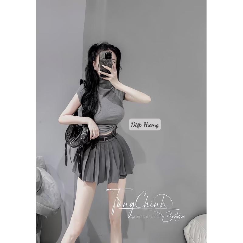 Sét Đồ Áo Thun Ngắn Tay Cổ Tròn Mix Chân Váy Xếp Ly Chất Vải Thun Mềm Mịn Thoáng Mát Thấm Hút Mồ Hôi M000-duoc-ban-tai-ANNA'S STORE CHUYÊN SỈ