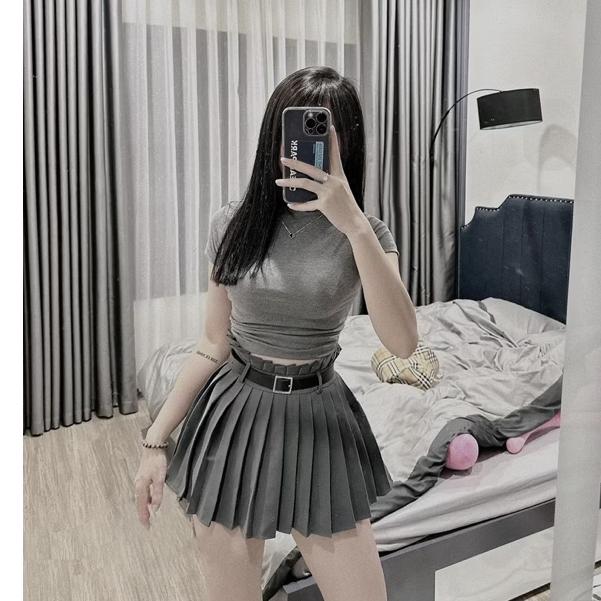 Sét Đồ Áo Thun Ngắn Tay Cổ Tròn Mix Chân Váy Xếp Ly Chất Vải Thun Mềm Mịn Thoáng Mát Thấm Hút Mồ Hôi M000-duoc-ban-tai-ANNA'S STORE CHUYÊN SỈ