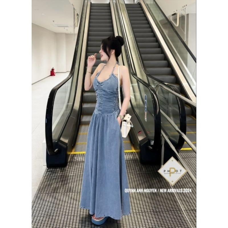 [ Kèm Quà Tặng Khi Mua] Váy Bò Rút Dây Cổ Yếm Sexy Mặc Đi Biển Siêu Xinh Chất Vải Mềm Mịn Thoáng Mát Thấm Hút Mồ Hôi1544-duoc-ban-tai-ANNA'S STORE CHUYÊN SỈ