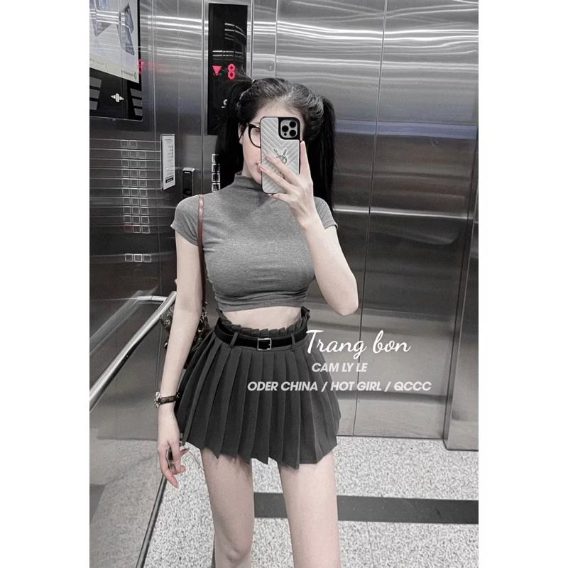 Sét Đồ Áo Thun Ngắn Tay Cổ Tròn Mix Chân Váy Xếp Ly Chất Vải Thun Mềm Mịn Thoáng Mát Thấm Hút Mồ Hôi M000-duoc-ban-tai-ANNA'S STORE CHUYÊN SỈ