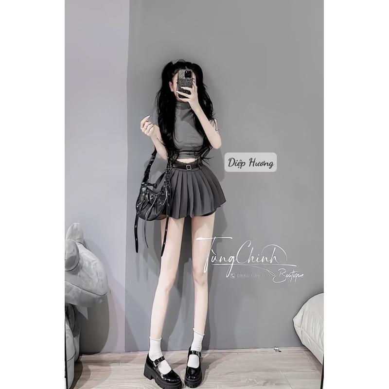 Sét Đồ Áo Thun Ngắn Tay Cổ Tròn Mix Chân Váy Xếp Ly Chất Vải Thun Mềm Mịn Thoáng Mát Thấm Hút Mồ Hôi M000-duoc-ban-tai-ANNA'S STORE CHUYÊN SỈ