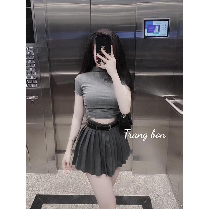 Sét Đồ Áo Thun Ngắn Tay Cổ Tròn Mix Chân Váy Xếp Ly Chất Vải Thun Mềm Mịn Thoáng Mát Thấm Hút Mồ Hôi M000-duoc-ban-tai-ANNA'S STORE CHUYÊN SỈ