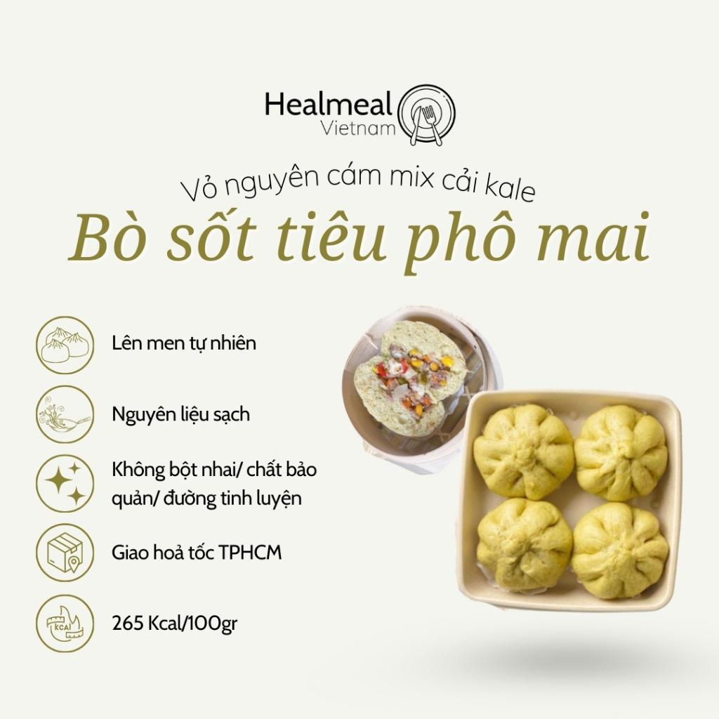 [HCM] Bánh bao nguyên cám bò sốt tiêu phô mai-duoc-ban-tai-Healmeal Vietnam
