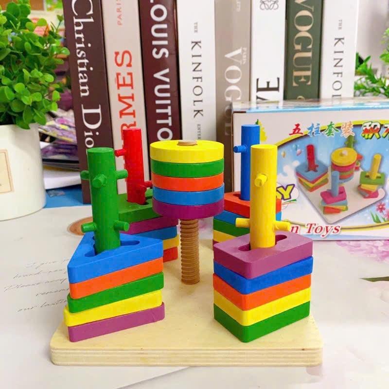 [Autismshop]Đồ chơi thả hình 5 trụ cột khối zic zag bằng gỗ montessori cho trẻ phát triển tư duy vận động tinh học nói-duoc-ban-tai-Autismshop.vn-Đồ chơi sách học liệu giáo dục đặc biệt