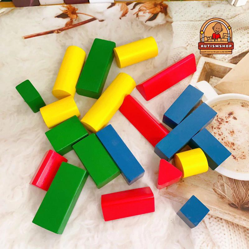 Đồ chơi giáo dục montessori xếp trụ so sánh cao thấp Autismshop-duoc-ban-tai-Autismshop.vn-Đồ chơi sách học liệu giáo dục đặc biệt