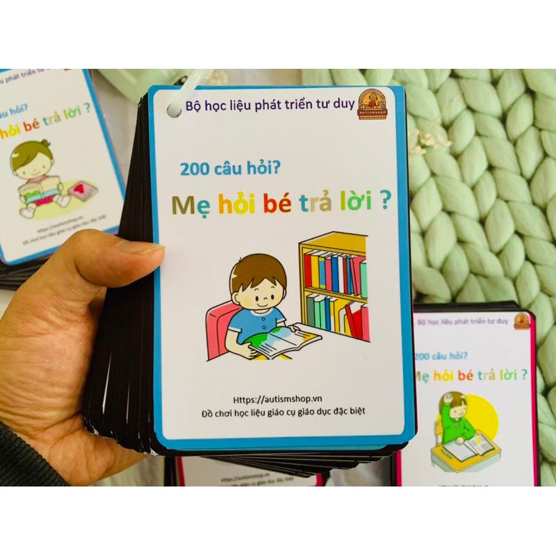 Bộ học liệu phát triển tư duy 200 câu hỏi mẹ hỏi bé trả lời.-duoc-ban-tai-Autismshop.vn-Đồ chơi sách học liệu giáo dục đặc biệt