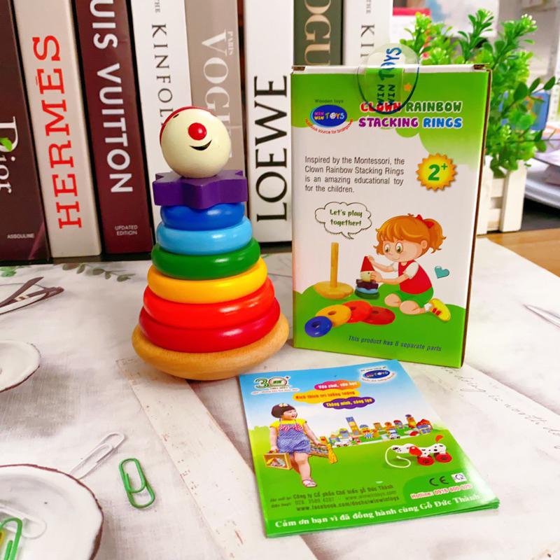 Đồ chơi tháp hề cầu vòng winwintoys học màu sắc xếp chồng Autismshop-duoc-ban-tai-Autismshop.vn-Đồ chơi sách học liệu giáo dục đặc biệt