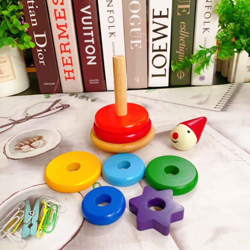 Đồ chơi tháp hề cầu vòng winwintoys học màu sắc xếp chồng Autismshop-duoc-ban-tai-Autismshop.vn-Đồ chơi sách học liệu giáo dục đặc biệt