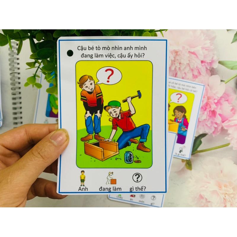 ❤️[Yêu thích]🥰Học liệu dạy trẻ đặt câu hỏi thông qua tình huống Autismshop-duoc-ban-tai-Autismshop.vn-Đồ chơi sách học liệu giáo dục đặc biệt