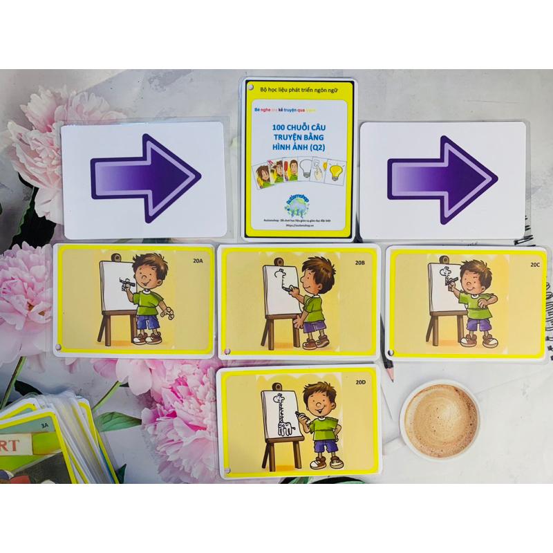 🥰[Yêu thích]Học liệu 100 chuỗi câu truyện bằng hình ảnh Autismshop-duoc-ban-tai-Autismshop.vn-Đồ chơi sách học liệu giáo dục đặc biệt