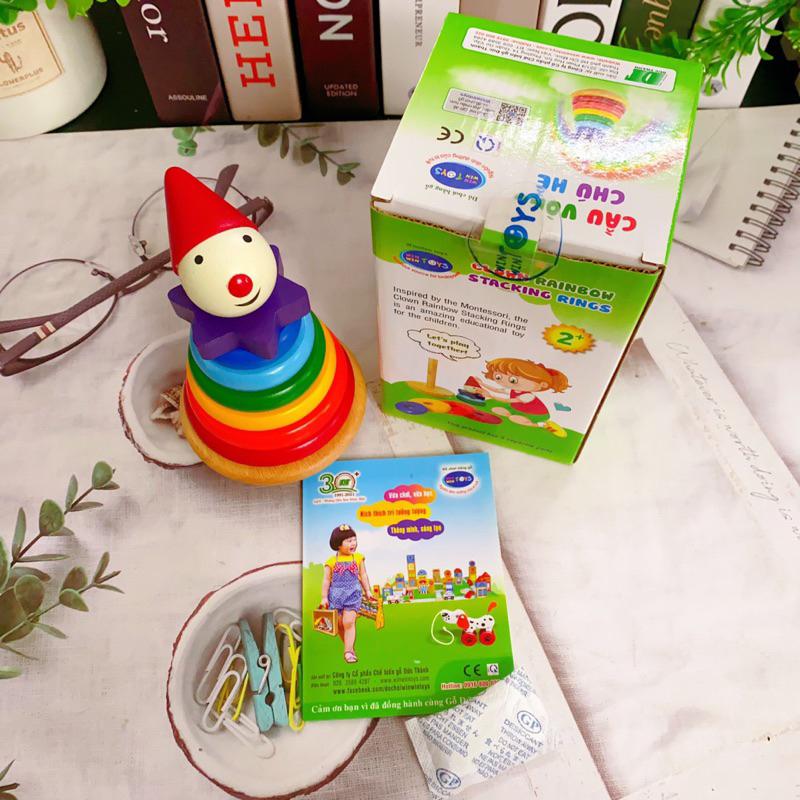 Đồ chơi tháp hề cầu vòng winwintoys học màu sắc xếp chồng Autismshop-duoc-ban-tai-Autismshop.vn-Đồ chơi sách học liệu giáo dục đặc biệt